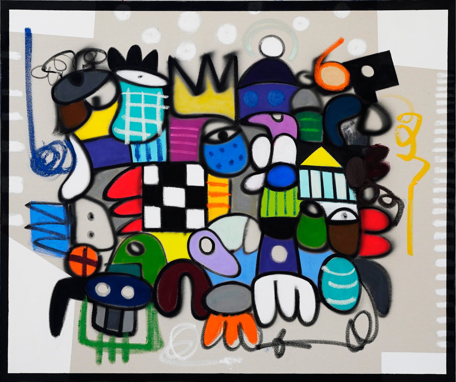 Long Story, acrylic and oil on linen, 100 x 120 cm, 2025, painting by Ihab Ahmad