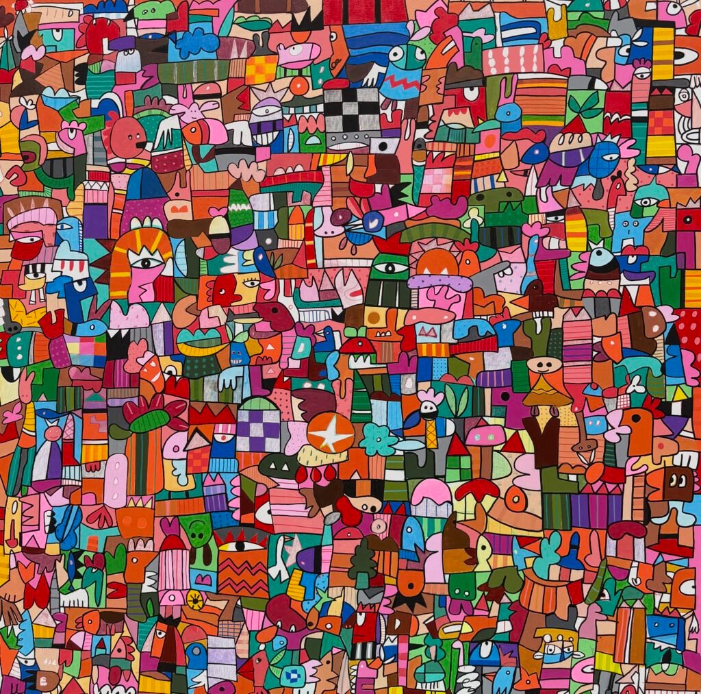 Roots of Imagination by Ihab Ahmad, acrylic on canvas, 2026