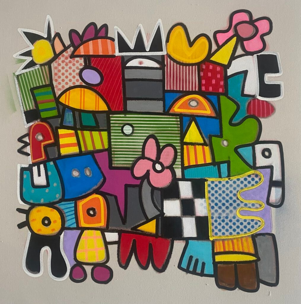 Standing in Motion by Ihab Ahmad, acrylic on canvas, 2025